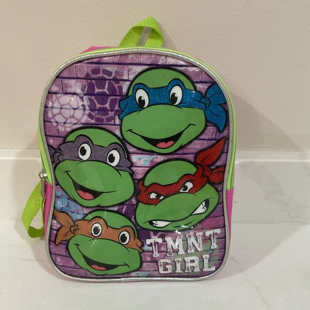 Teenage Mutant Ninja Turtles TMNT Small Backpack Nickelodeon Pink Green TMT Girl